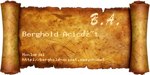 Berghold Acicét névjegykártya